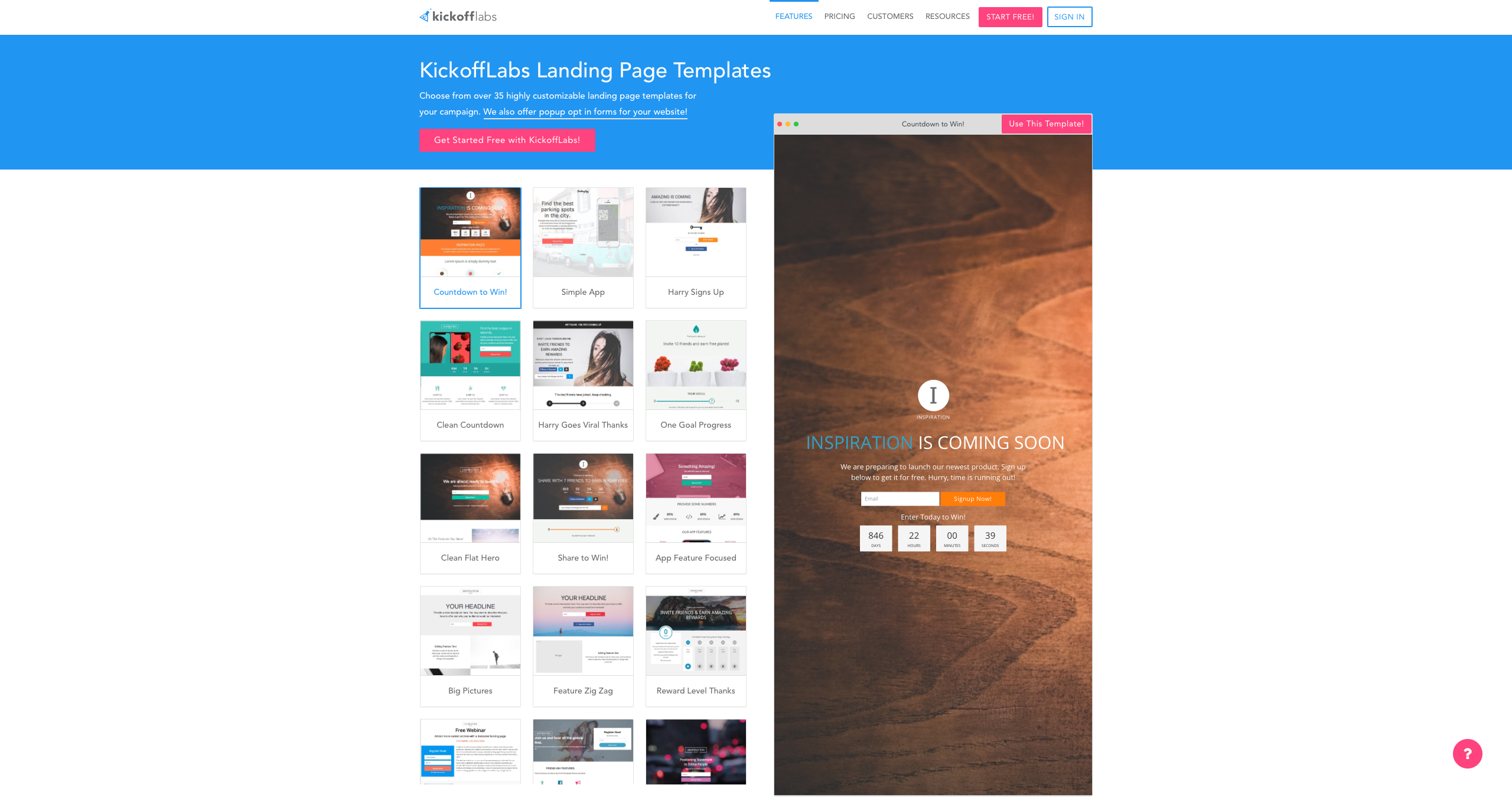 KickOff Labs landing page builder