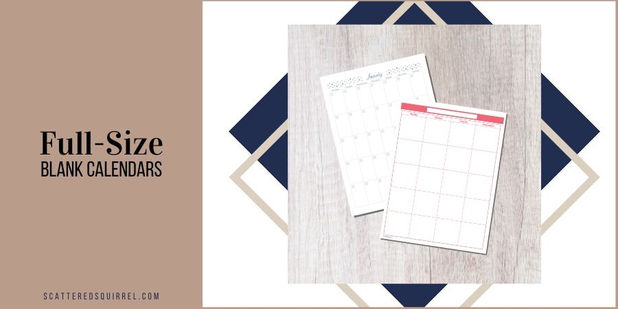 These blank calendars print on US letter size paper and are great for using ina variety of ways such as meal planning, event planning, project planning, and more.